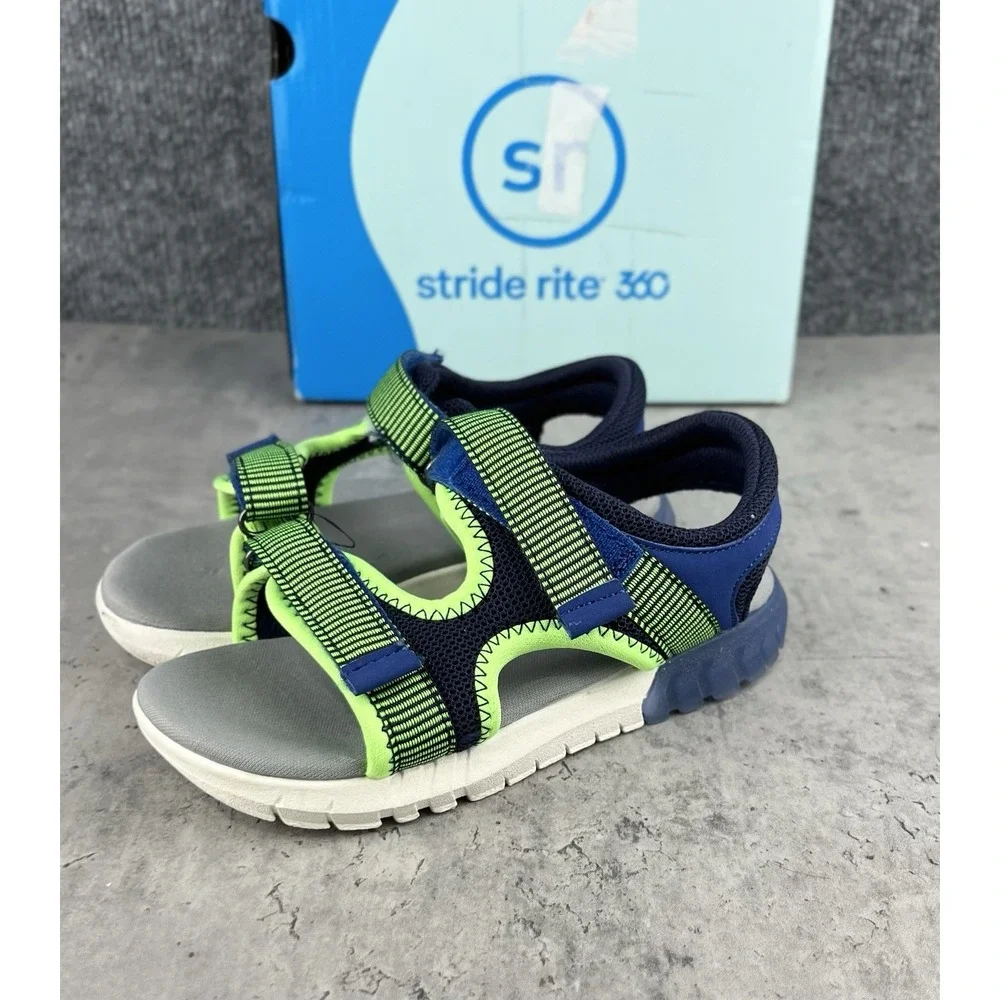 Stride Rite 360 Vinnie Boy's Size 11 M Sandals Blue Green Washable Worn Once